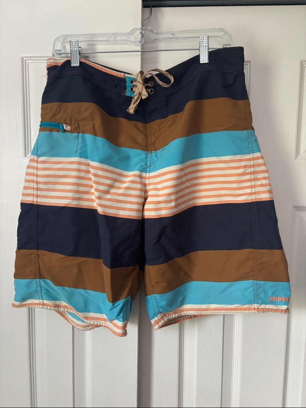 Patagonia Men’s Striped Swim Shorts 9” Inseam Size 34
